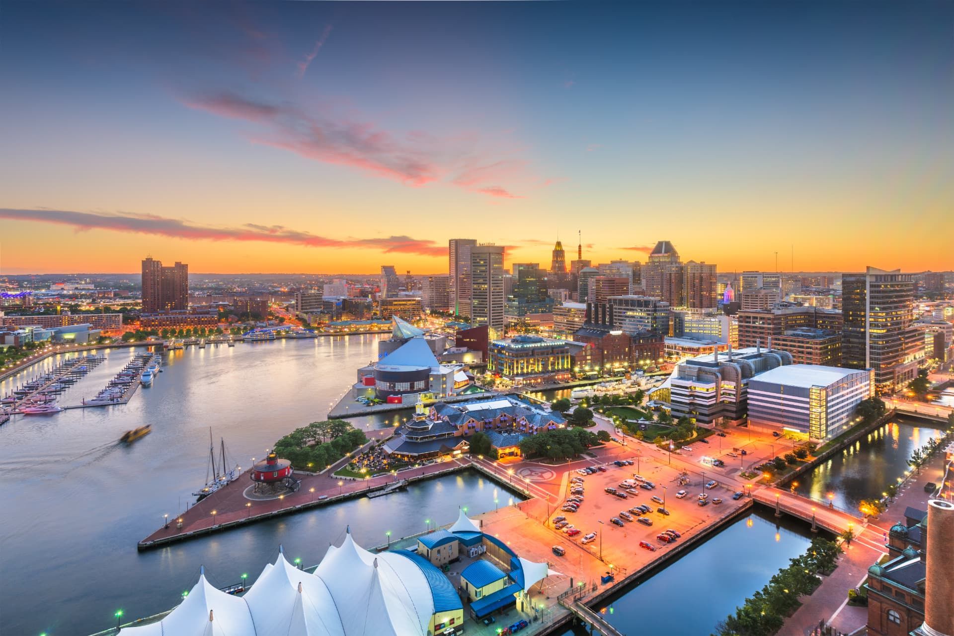 Baltimore Inner Harbor and downtown skyline