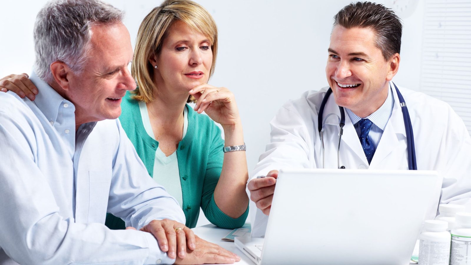 Clinician reviewing information with a patient